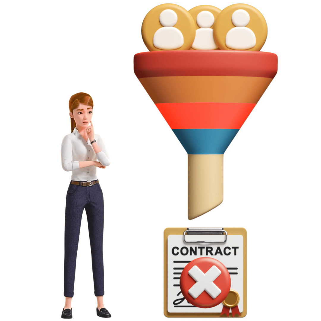 concerned looking at sales funnel